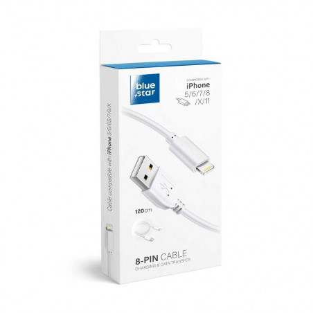 USB Data Cable Lite pre iPhone 5/6/7/8/X/Xs Biely