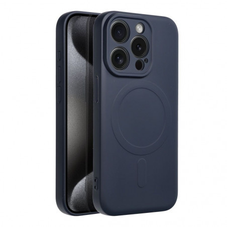 Kryt Silicone Mag Cover na Apple iPhone 15 Pro MagSAFE  Modrý titán
