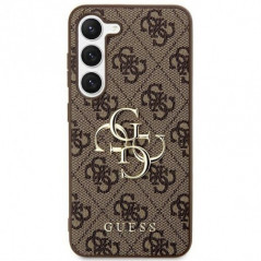 Kryt Guess Leather 4G Metal Logo na Samsung Galaxy S24 Hnedý
