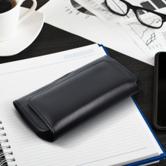 Univerzálne puzdro, Horizontálne puzdro, Puzdro na opasok ROYAL Crazy Horse na Apple iPhone 13 mini Čierny