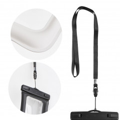 Vodotesné puzdro Airbag na mobil s plastovým zapínaním – krémovo biele