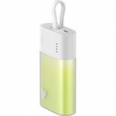 Baseus Power bank PPKDC05I 5200 mAh so vstavaným káblom Lightning + kábel Typ C až Typ C PD QC 2,4A 20W bielo zelená
