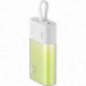 Baseus Power bank PPKDC05I 5200 mAh so vstavaným káblom Lightning + kábel Typ C až Typ C PD QC 2,4A 20W bielo zelená Baseus Power bank PPKDC05I 5200 mAh so vstavaným káblom Lightning + kábel Typ C až Typ C PD QC 2,4A 20W bielo zelená