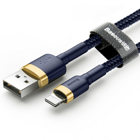 Cafule for iPhone Lightning 8-pin 2.4A 1M Gold+Blue Modrý